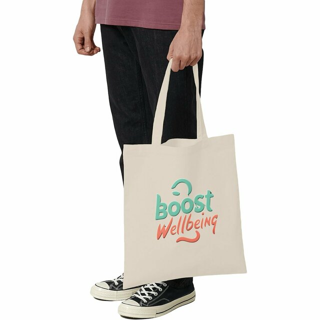 Image front Boost Wellbeing Light Tote bag Premium Organic Cotton