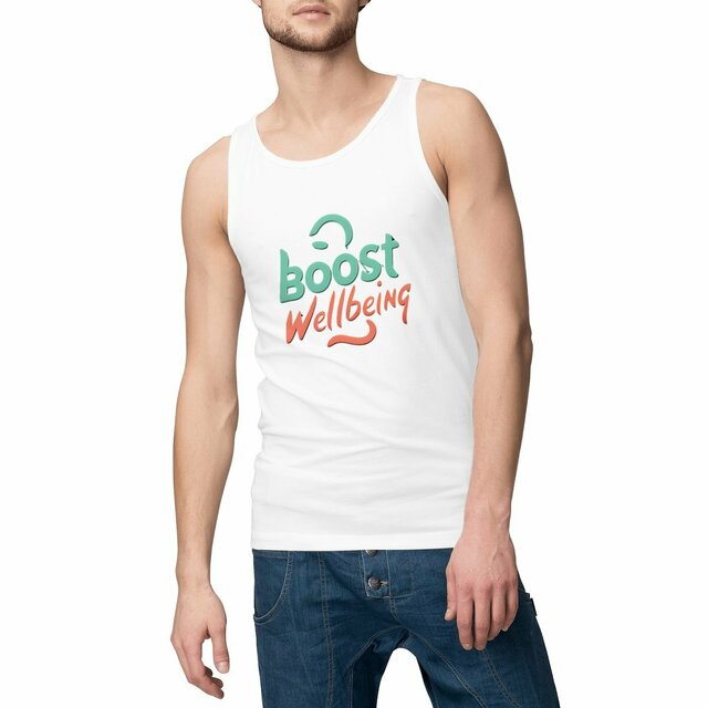 Image front Boost Wellbeing Men's Tank Top Premium Organic Cotton