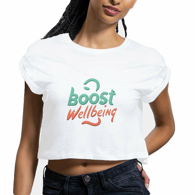 Image front Boost Wellbeing Women's Crop Top Premium Organic Cotton