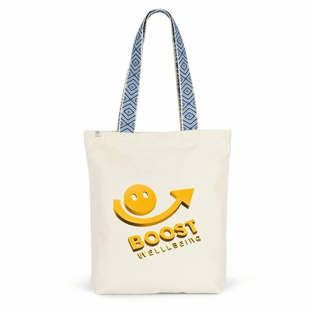 Image back Boost Wellbeing Ethnic Tote Bag Premium Organic Cotton 