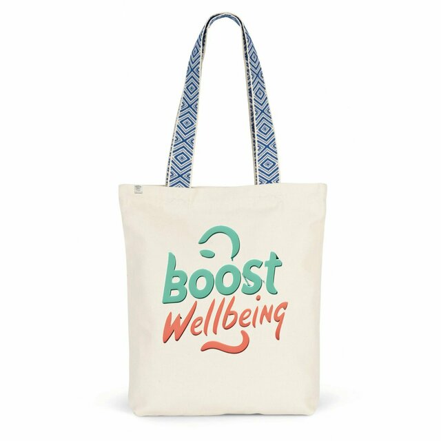 Image back Boost Wellbeing Ethnic Tote Bag Premium Sustainable Style