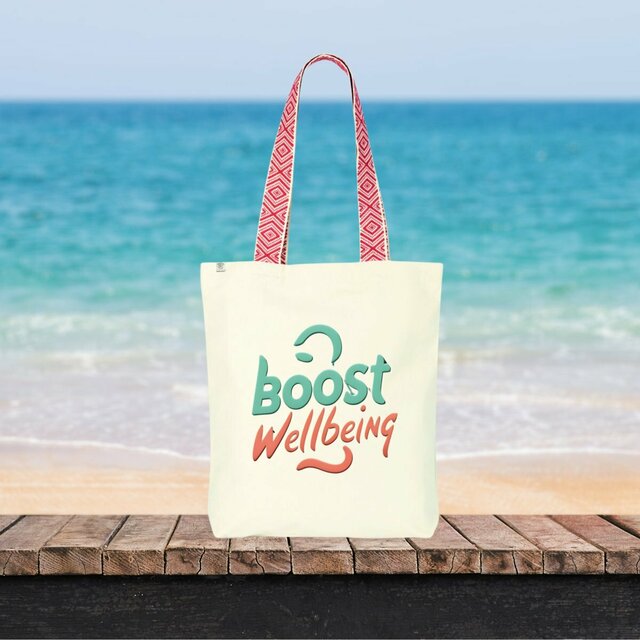 Image front Boost Wellbeing Ethnic Tote Bag Premium Sustainable Style