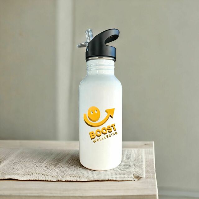 Image front Boost Wellbeing Water Bottle Premium Stainless Steel
