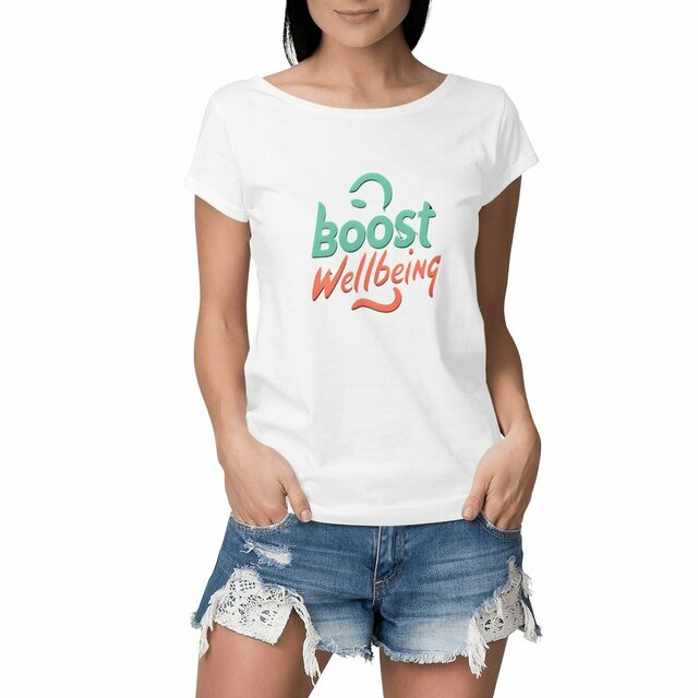 Image front Boost Wellbeing Women's Slub T-Shirt Premium Organic Cotton