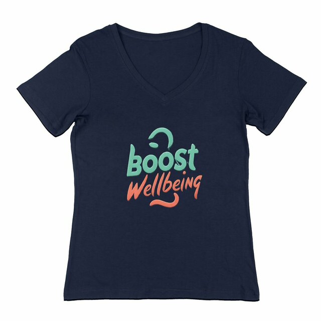 Image back Boost Wellbeing Women's V-neck T-Shirt Premium Organic Cotton 