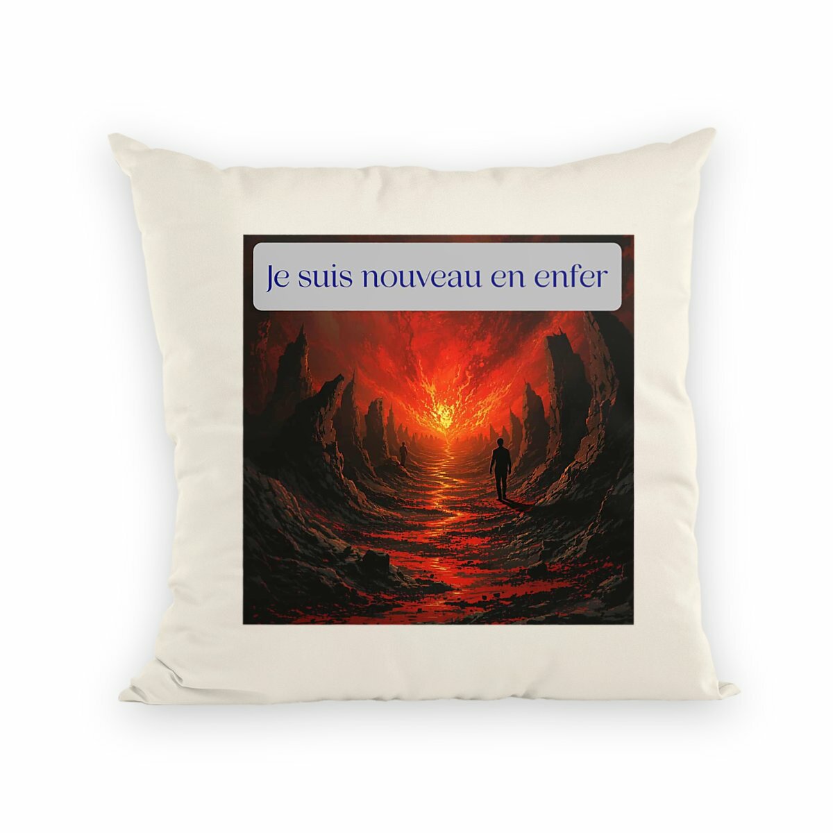 Image front coussin je suis nouveau en enfer