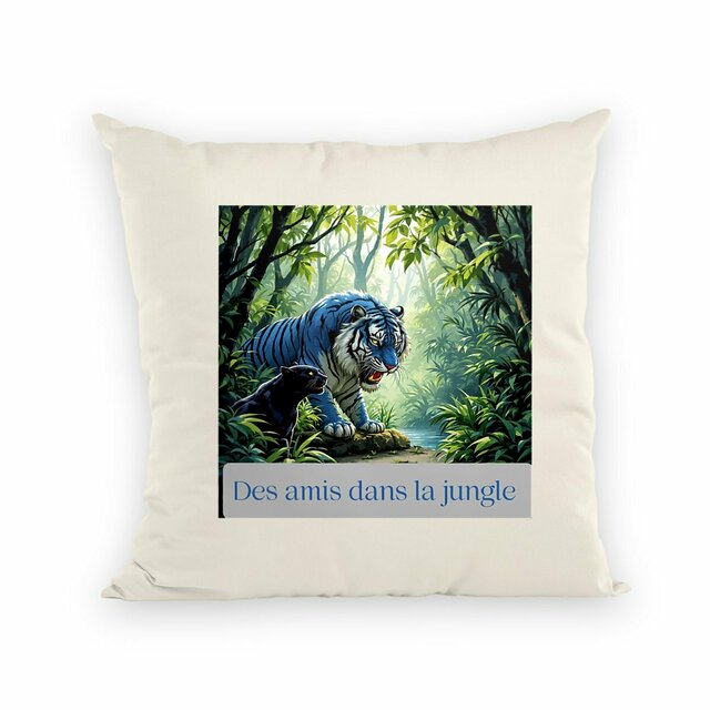 Image front coussin des amis dans la jungle