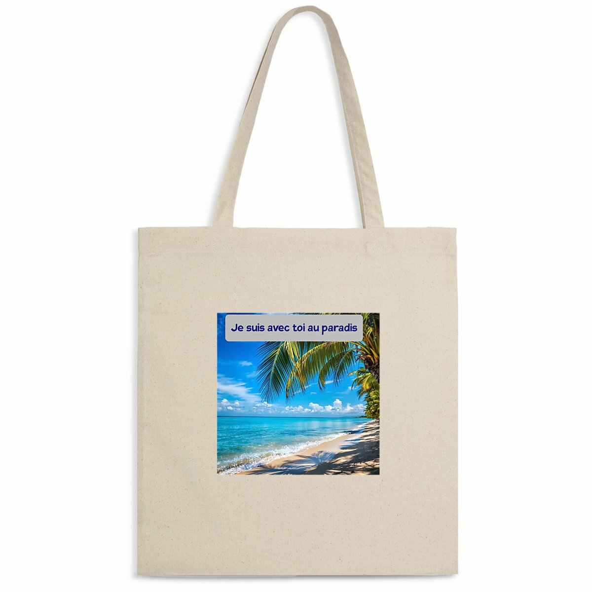 Image front totebag leger je suis avec toi au paradis