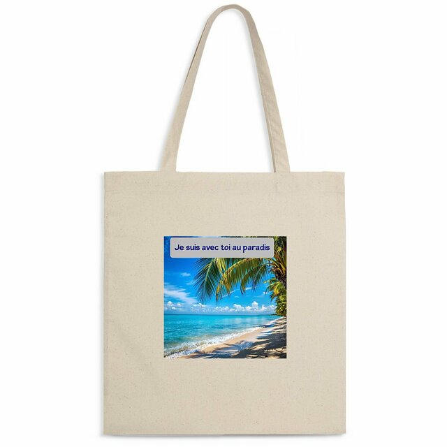 Image front totebag leger je suis avec toi au paradis