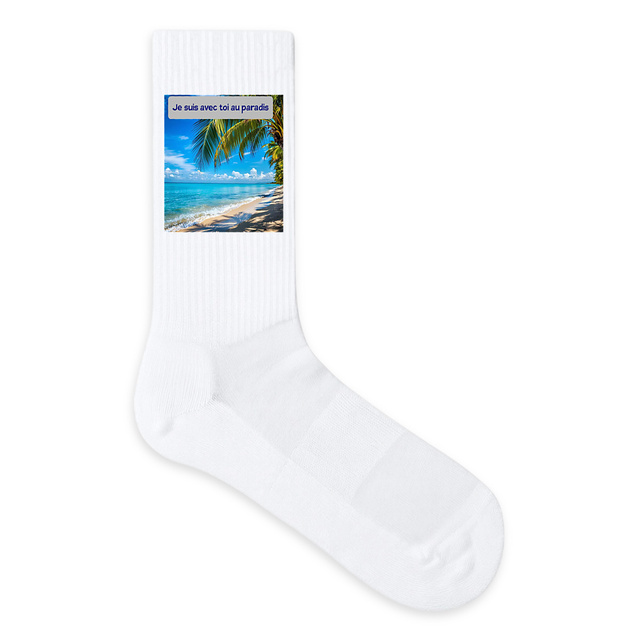 Image front chaussettes je suis avec toi au paradis