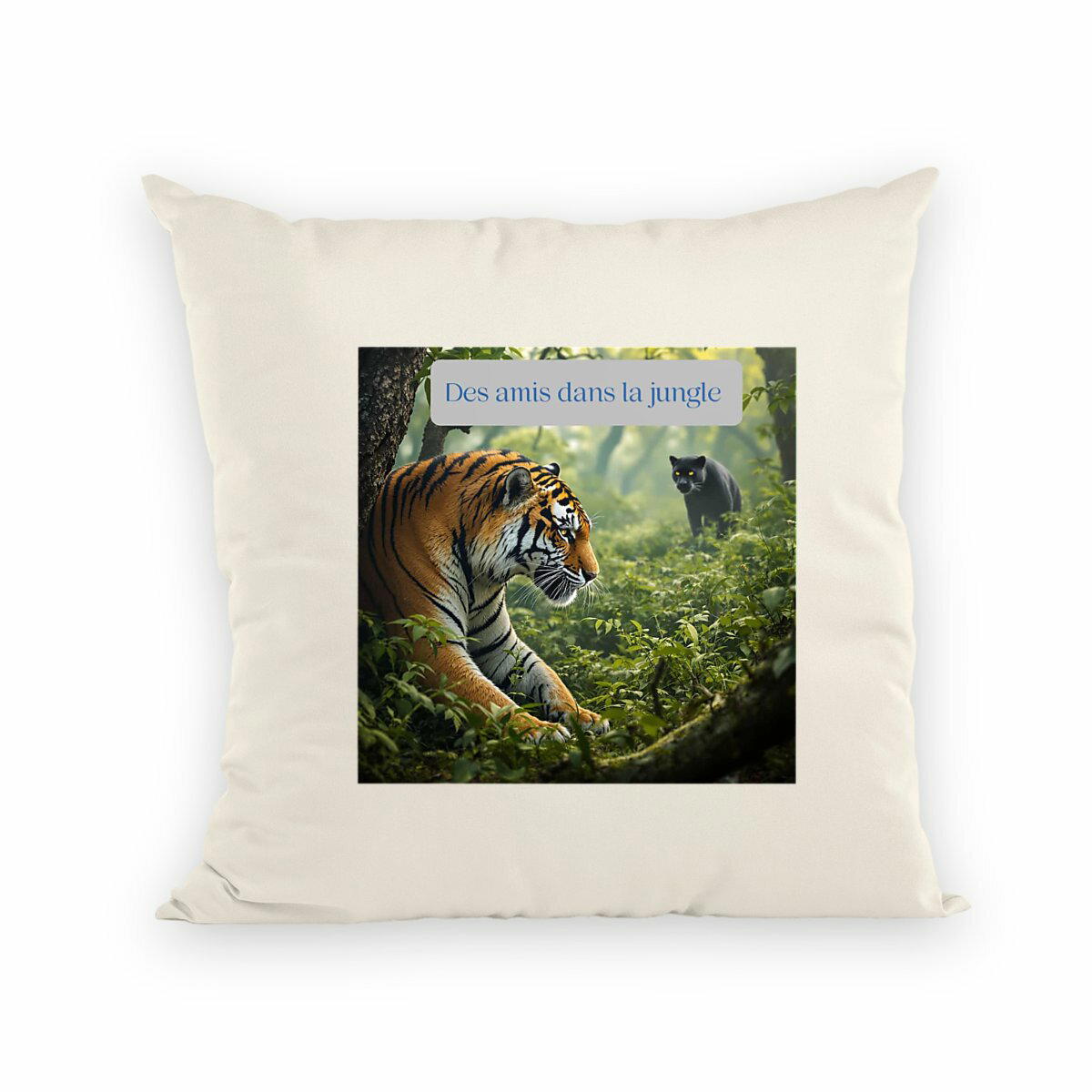 Image front coussin des amis dans la jungle