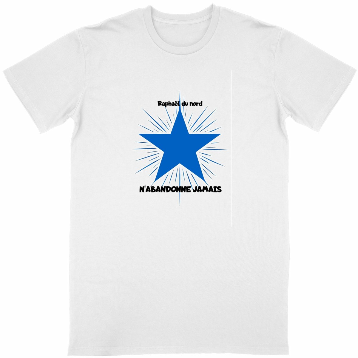 Image front t-shirt n'abandonne jamais -raphael du nord