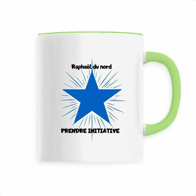 Image front tasse ceramique prendre initiative -raphael du nord