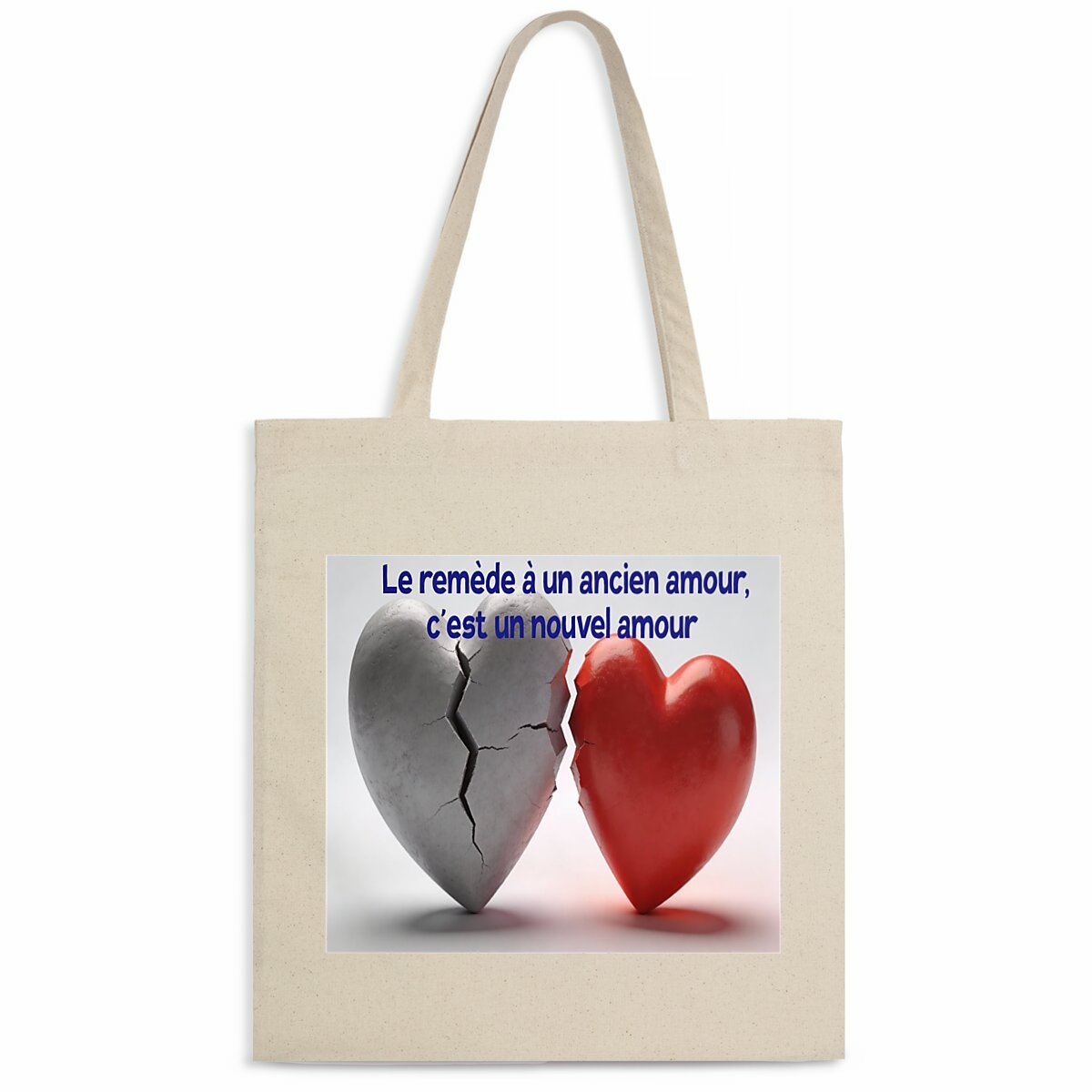 Image front totebag leger le remede a un ancien amour,c'est un nouvel amour