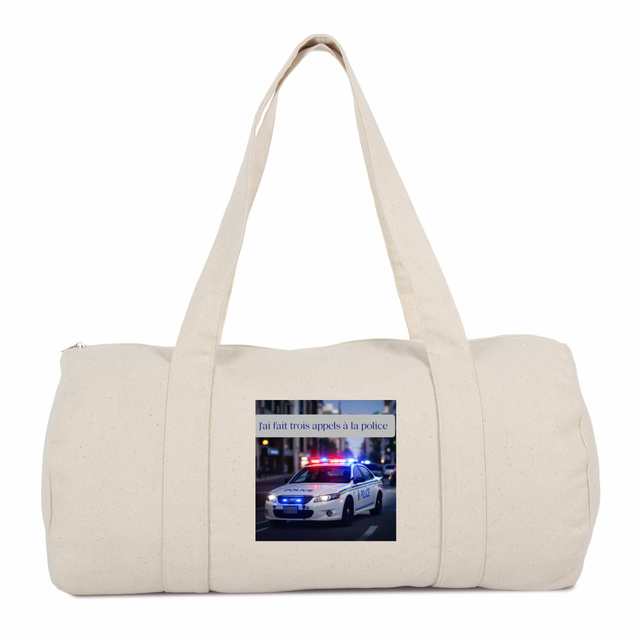 Image front  sac polochon j'ai fait trois appels a la police