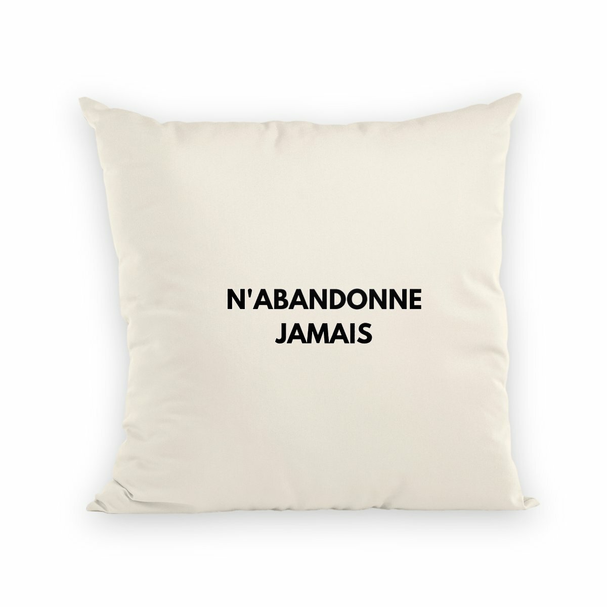 Image front coussin n'abandonne jamais