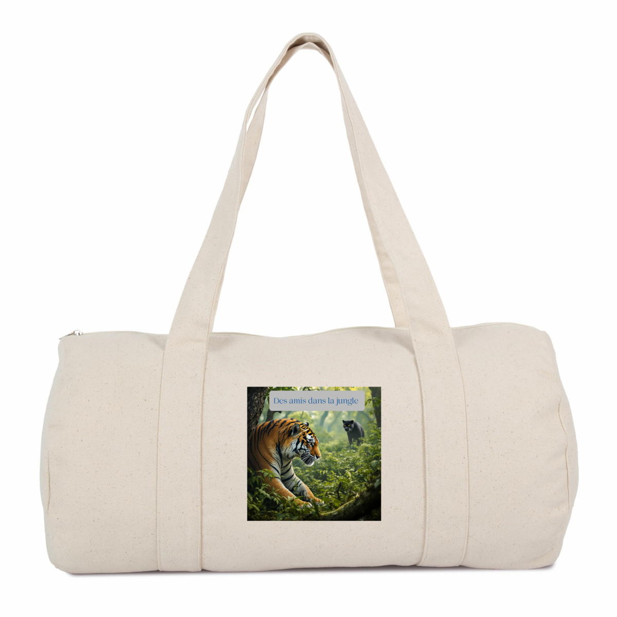 Image front sac polochon des amis dans la jungle