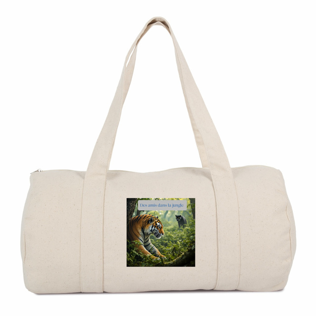 Image front sac polochon des amis dans la jungle