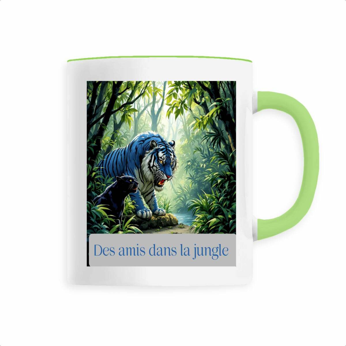 Image front tasse ceramique des amis dans la jungle