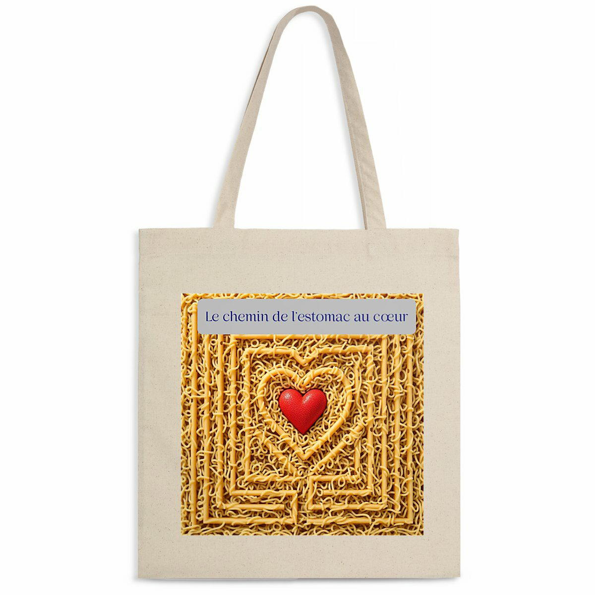 Image front totebag leger le chemin de l'estomac au coeur