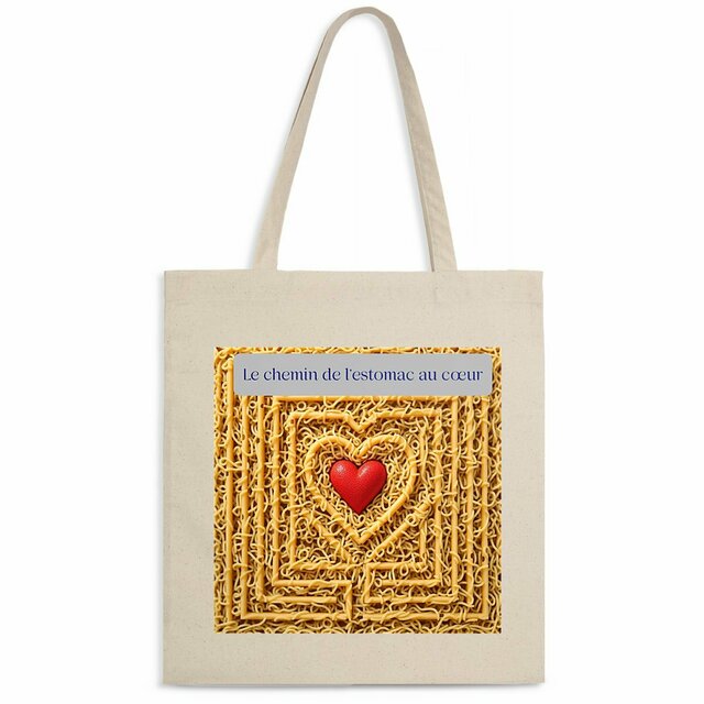 Image front totebag leger le chemin de l'estomac au coeur