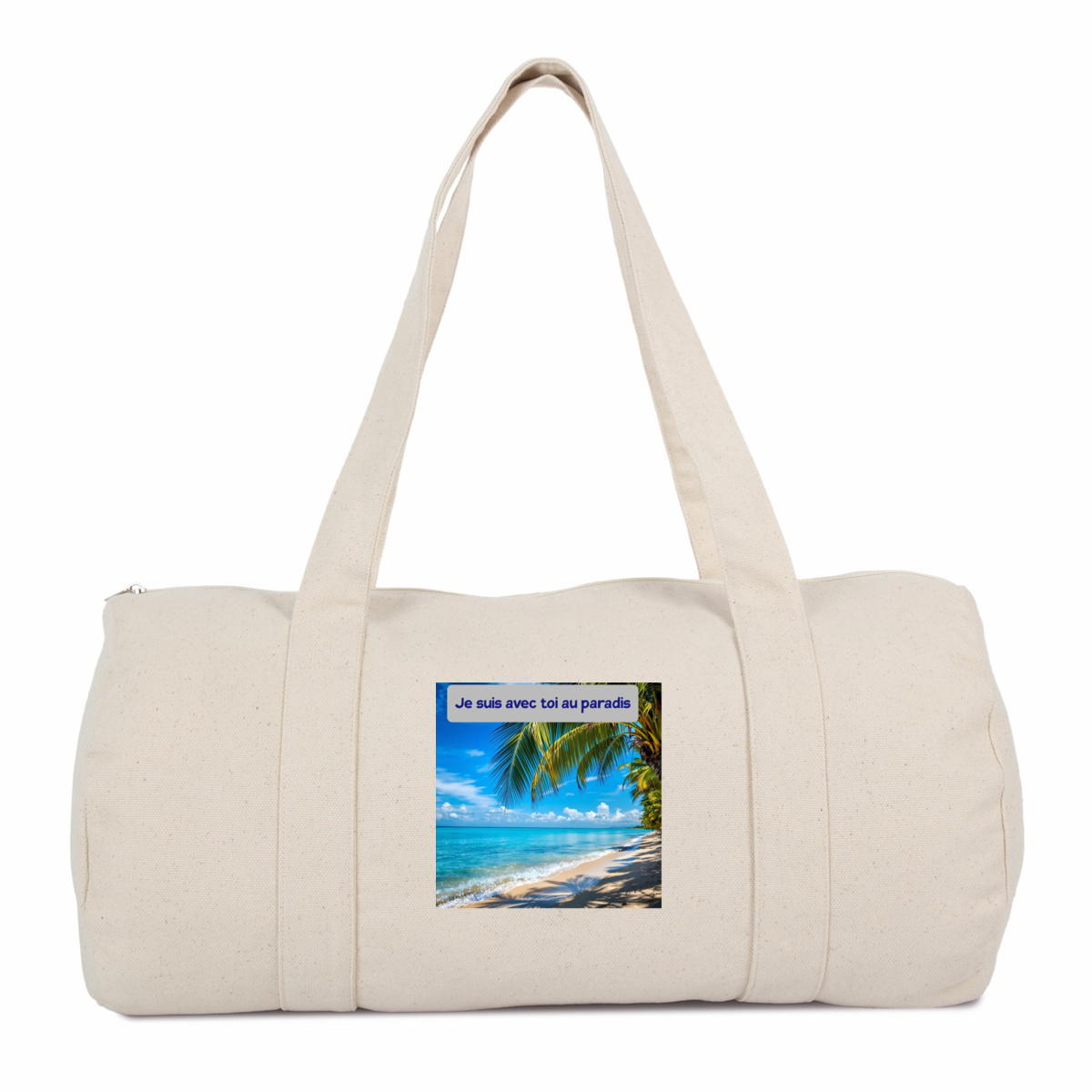 Image front sac polochon je suis avec toi au paradis