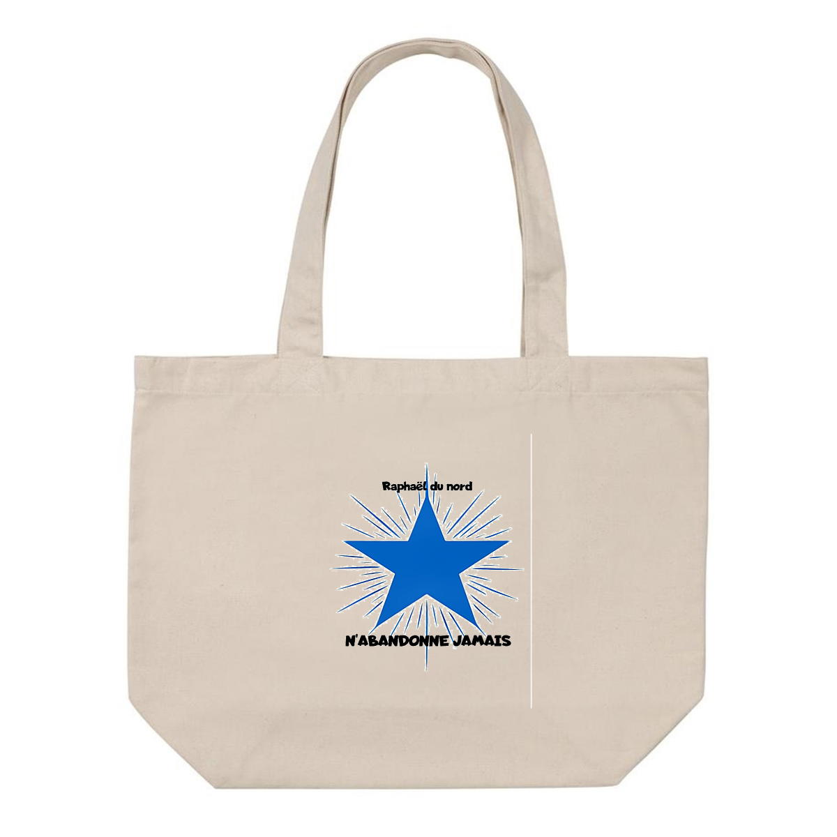 Image front shopping bag n'abandonne jamais -raphael du nord