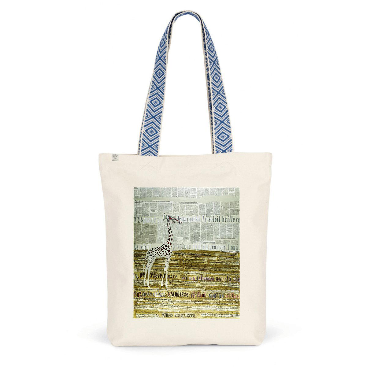 Image back Totebag ethnique Girafe