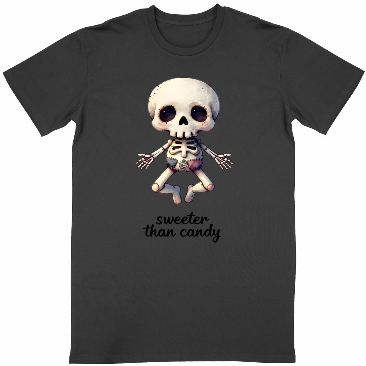 Image back Unisex Classic T-shirt: Cheeky Chibi Skeleton Humor