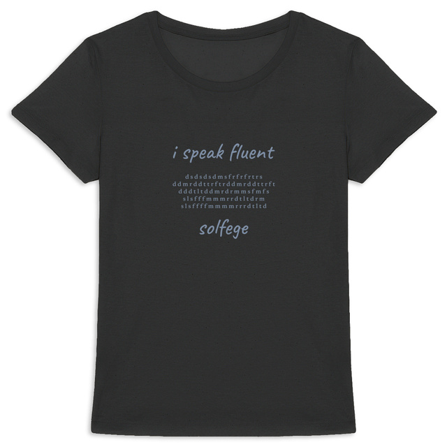 Image back i speak fluent… solfege - Mozart - women's heavyweight t-shirt