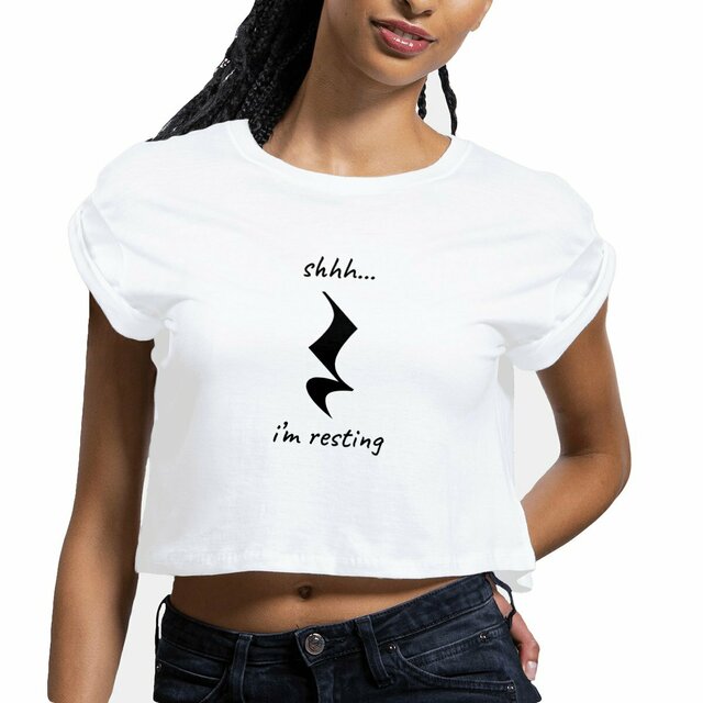 Image front shhh... i'm resting - women's crop top