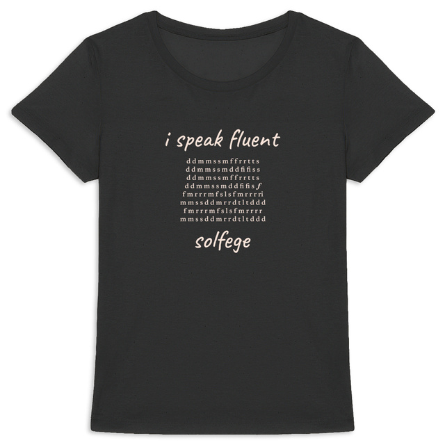 Image back i speak fluent… solfege - Haydn - women's heavyweight t-shirt
