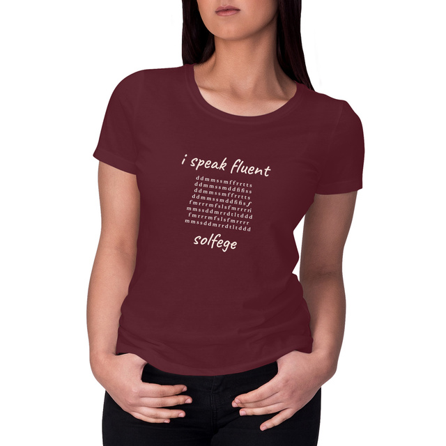 Image front i speak fluent… solfege - Haydn - women's heavyweight t-shirt