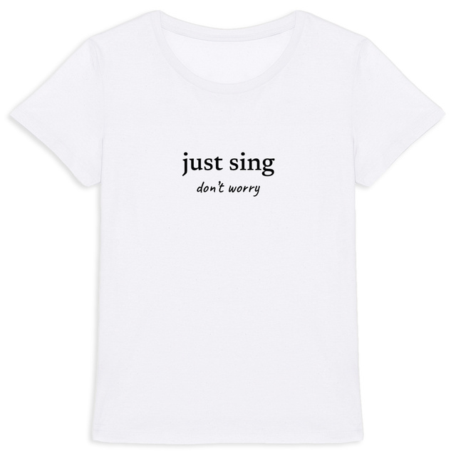 Image back just sing… don’t worry - women's heavyweight t-shirt