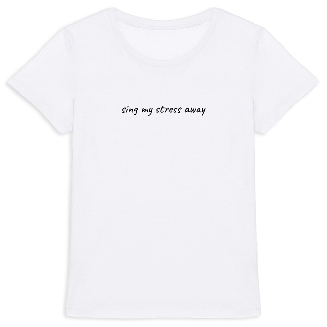 Image back sing my stress away - women's heavyweight t-shirt