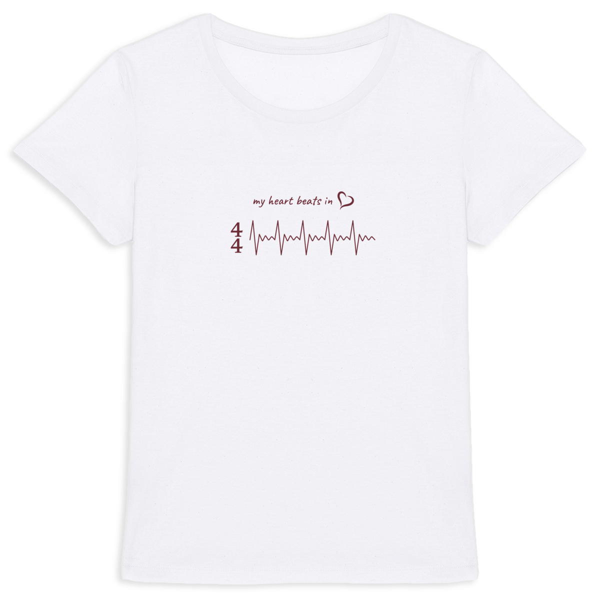 Image back my heart beats in… 4/4 - women's heavyweight t-shirt