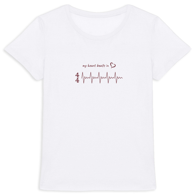 Image back my heart beats in… 4/4 - women's heavyweight t-shirt