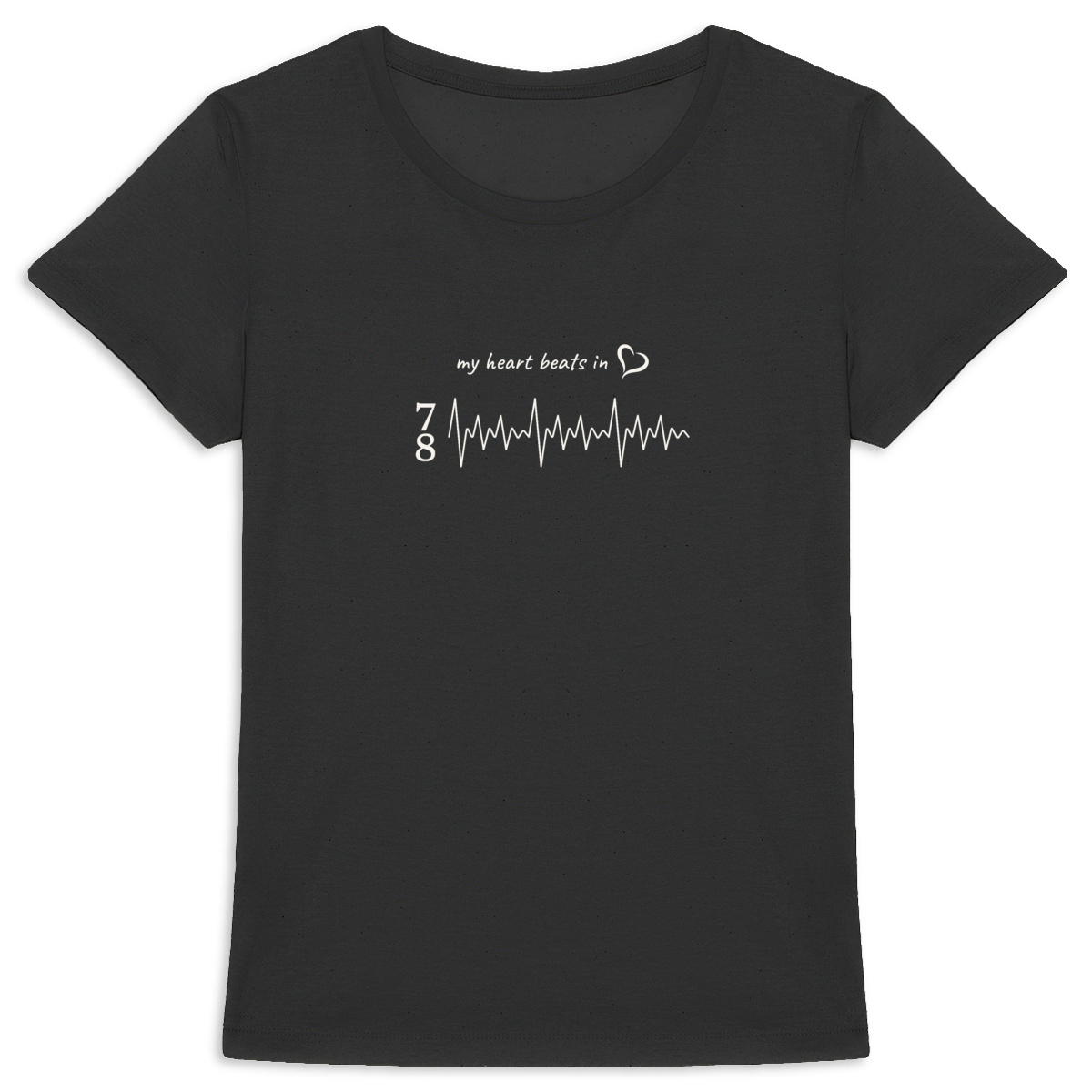 Image back my heart beats in… 7/8 - women's heavyweight t-shirt