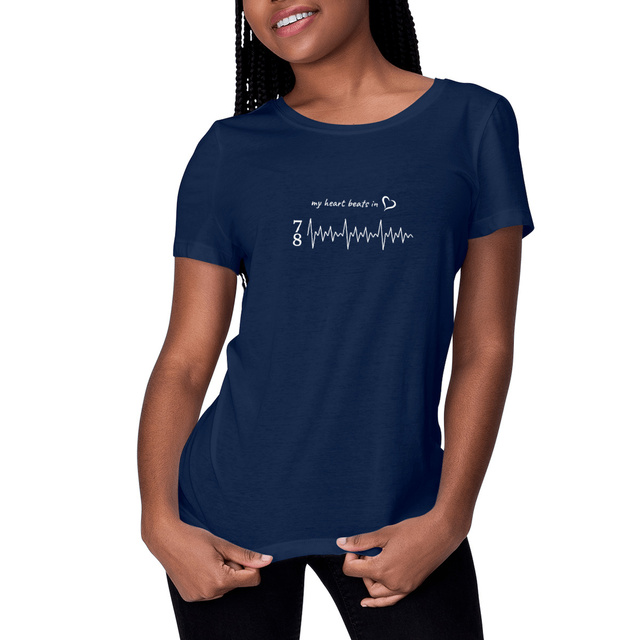 Image front my heart beats in… 7/8 - women's heavyweight t-shirt