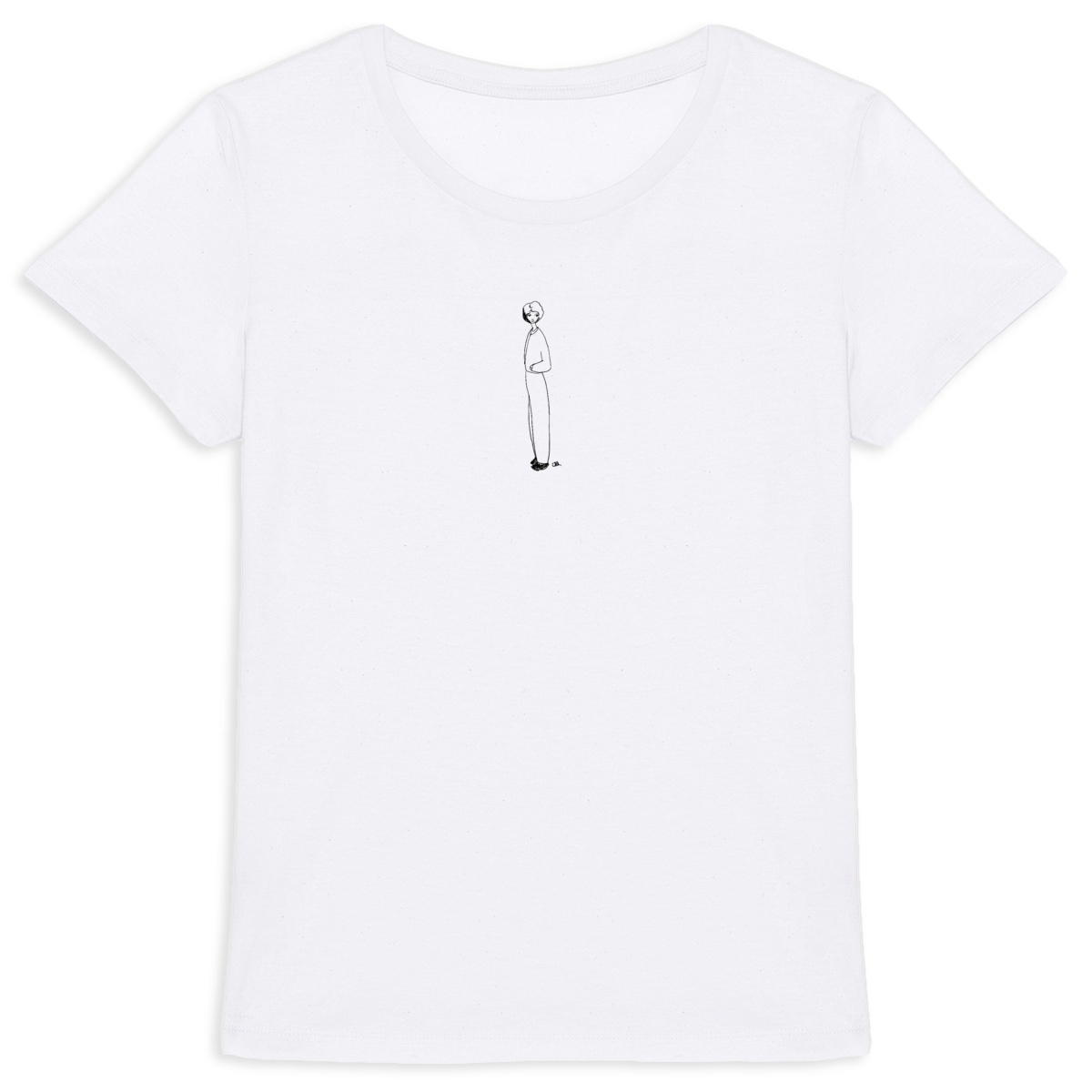 camiseta blanca - personaje con manos en los bolsillos - Image