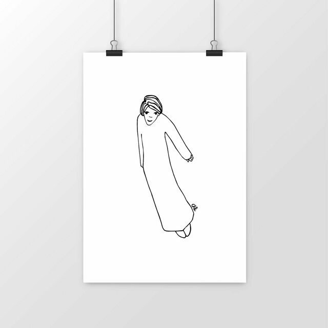 Lámina - personaje femenino volando