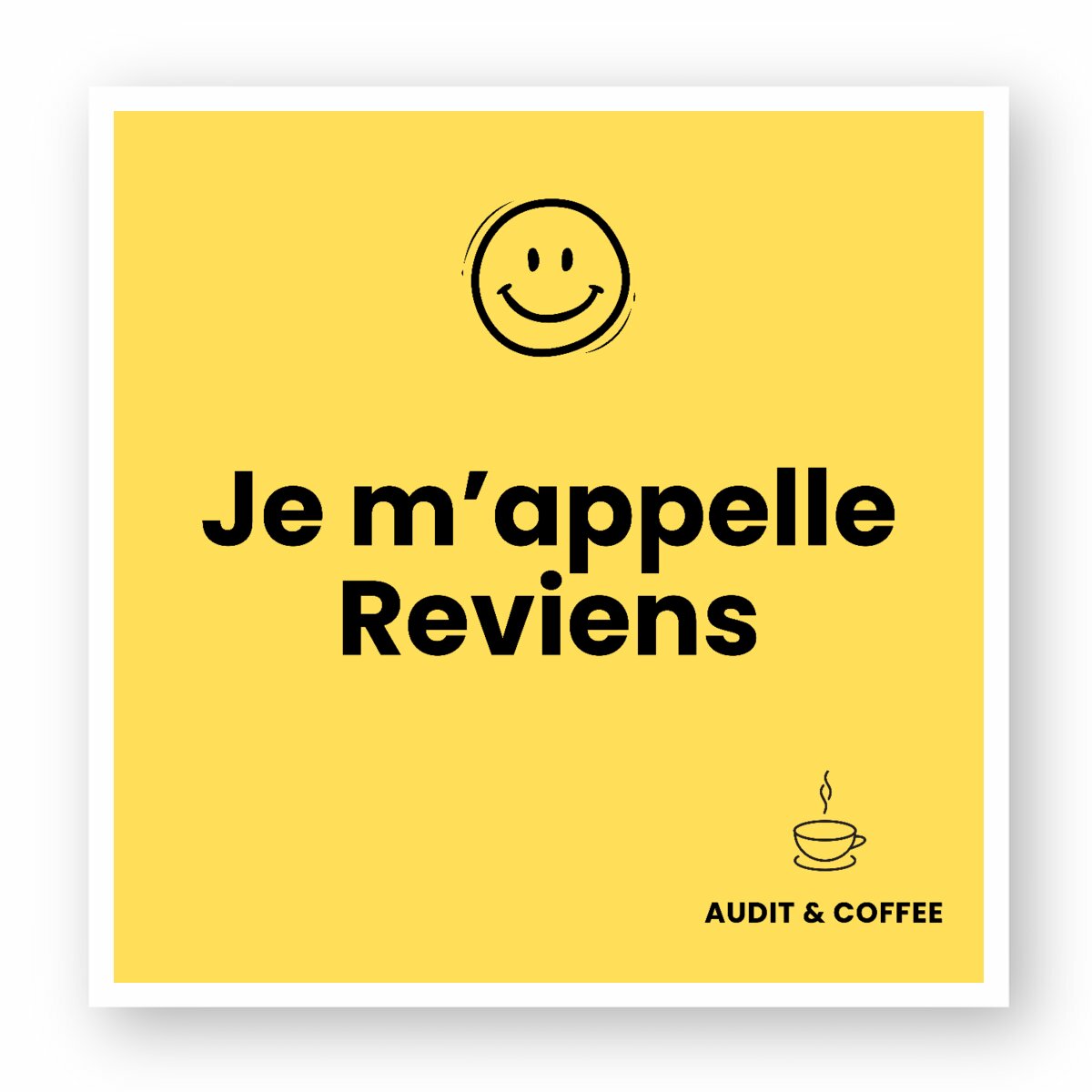 Image front Sticker Objet voyageur "Je m'appelle Reviens"