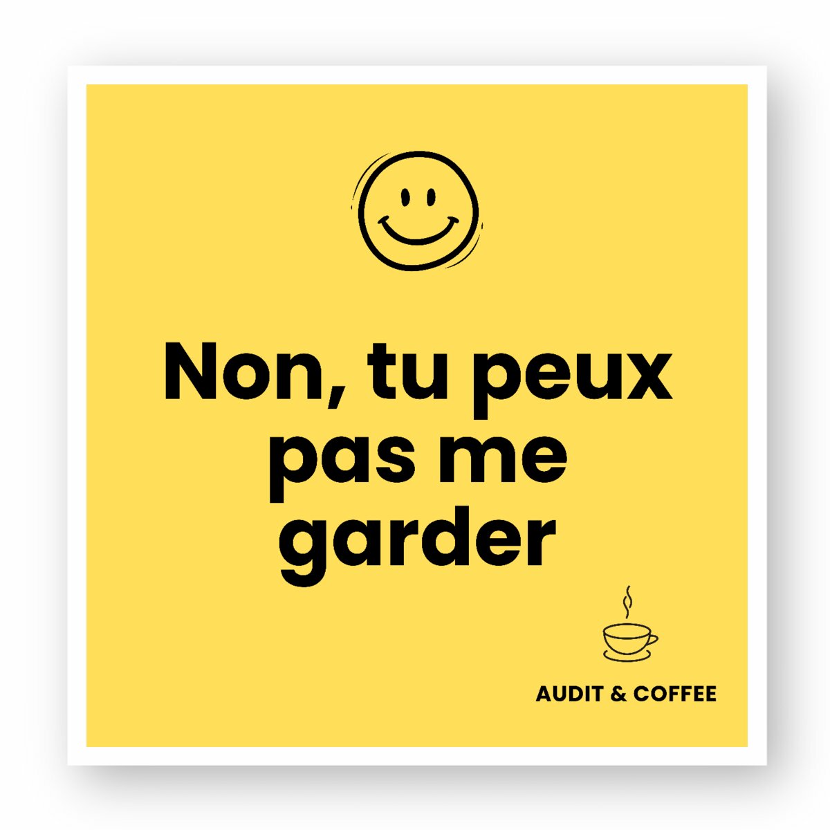 Image front Sticker Objet voyageur "Non tu peux pas me garder"