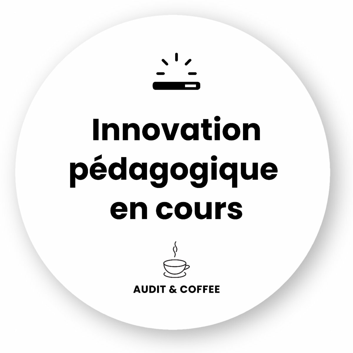 Image front Sticker rond – Innovation pédagogique en cours