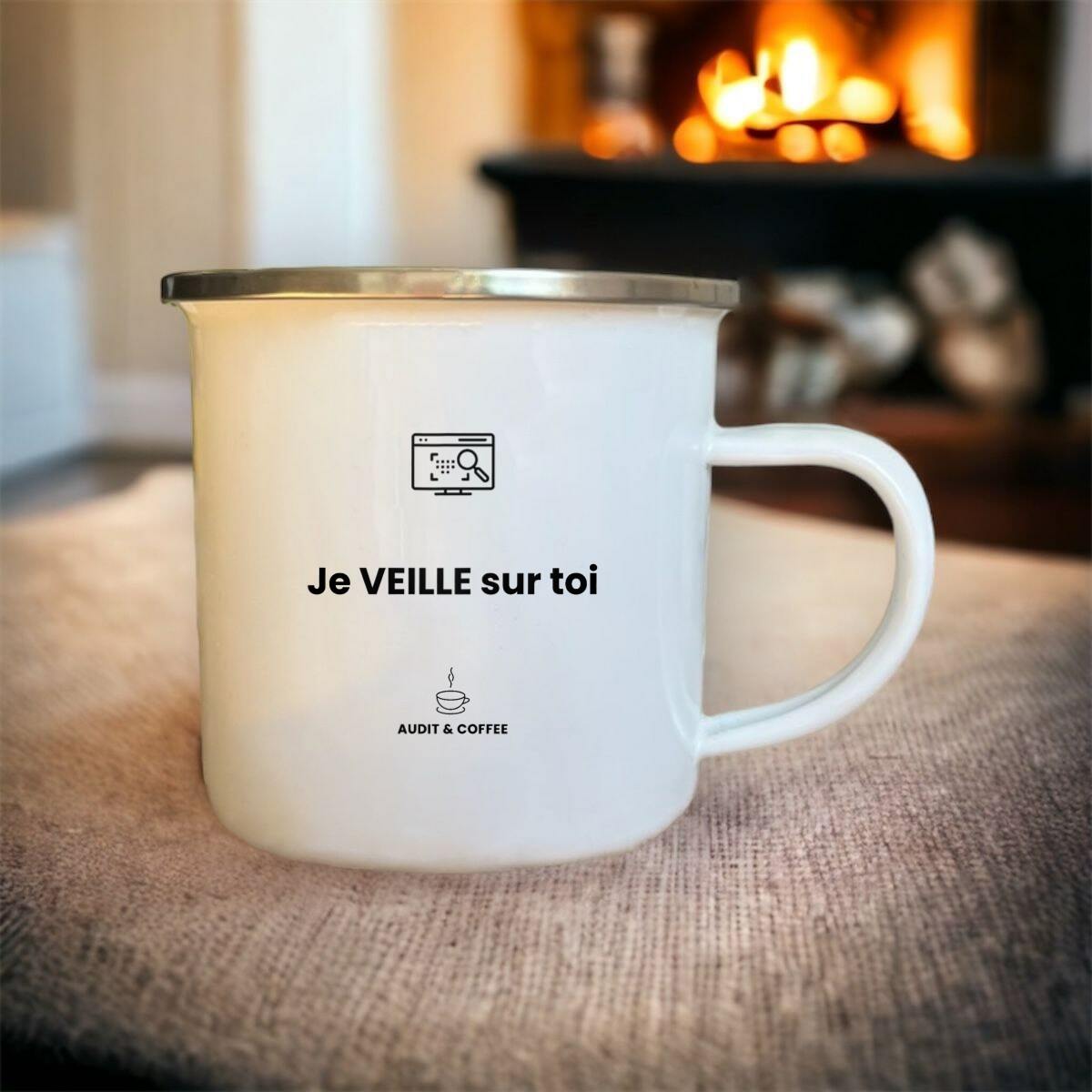 Image front Mug Métal "Je VEILLE sur toi "