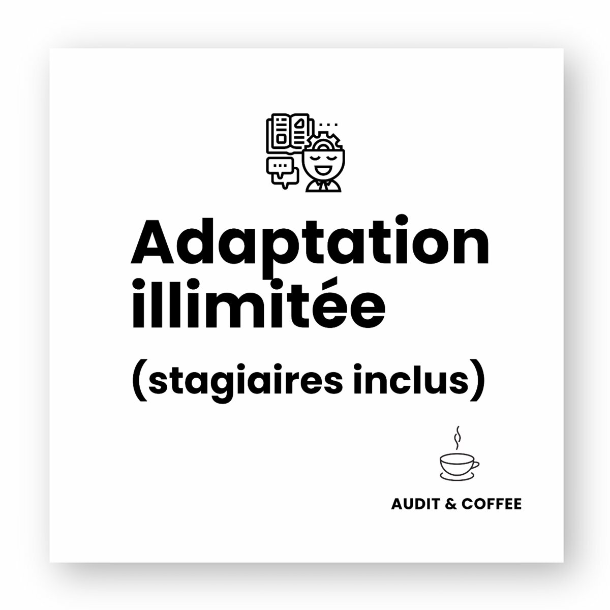 Image front Sticker carré – Adaptation illimitée (stagiaires inclus)