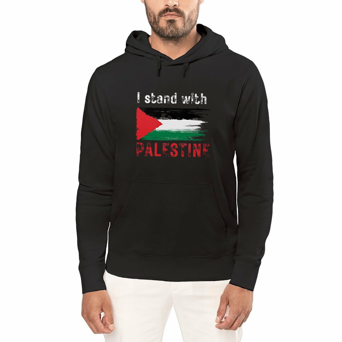 Image front I stand with palestine hoodie