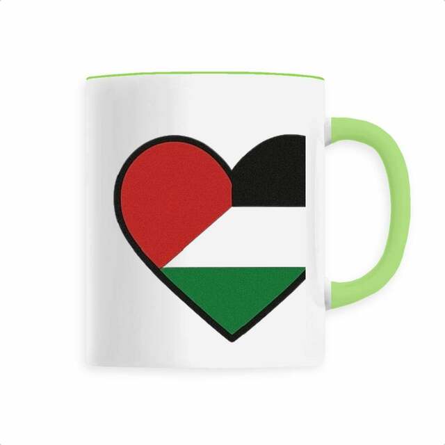 Image back palestine flag heart mug