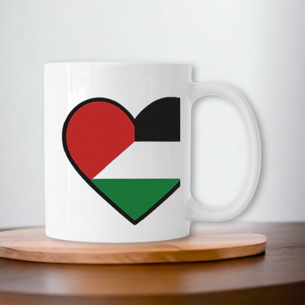 Image front palestine flag heart mug