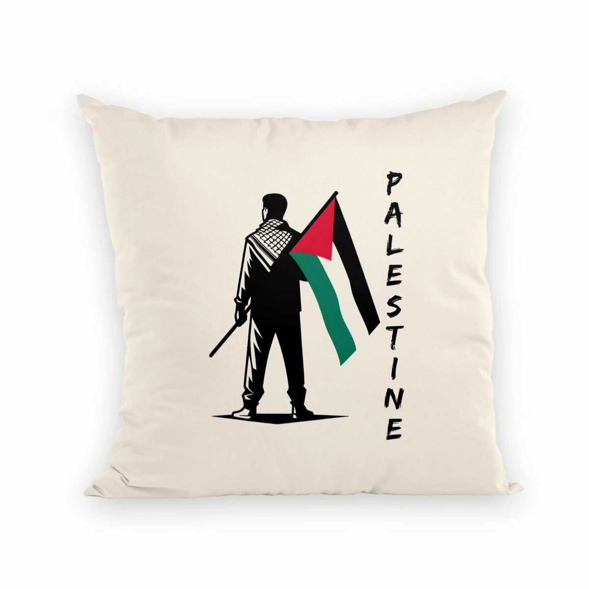 Image back white Palestine flag cushion